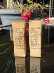 PAIR NOS NIB Western Electric 2C51 396A Vacuum Tubes D GETTER GREEN TIP