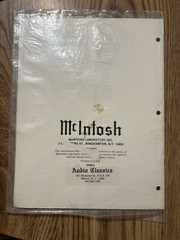 Original McIntosh C504 Stereo Preamplifier Manual