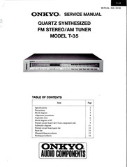 ONKYO T-35 , QUARTZ SYNTHESIZED AM/FM STEREO TUNER, SERVICE MANUAL