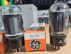 6L6GC GENERAL ELECTRIC PREMIUM MATCHED QUAD OF TUBES NOS NIB *eTRACER* #12B84