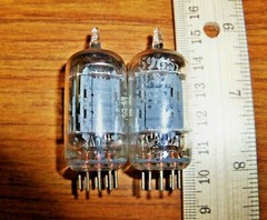 2 Strong Matched GE Long Gray Plate O Getter 5965 Tubes