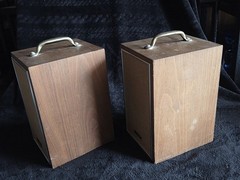 VTG 1970s Realistic Solo-103 Bookshelf Speakers Walnut Wood Case MCM WORKING