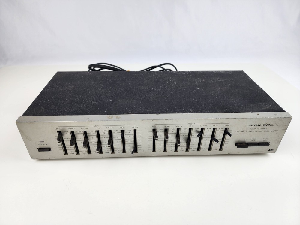 Vintage Realistic 31-1989 Seven 7 Band Graphic Equalizer EQ Untested powers on