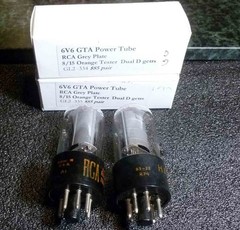 Matched Pair RCA Grey Plate 6v6 GTA Power Tubes Both Test 110+ Strong!