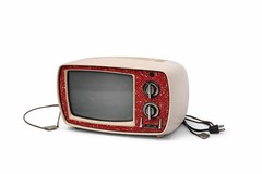 Vintage Philco Television – Rare Red Paisley Design – Fully Functional
