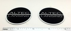 Altec Lansing Speaker Grill Badge Logo Emblem Round Pair Aluminum