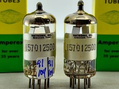 Tektronix Matched Balanced NOS Pair Amperex PQ 6DJ8 A Frame Dimp Disc Getters