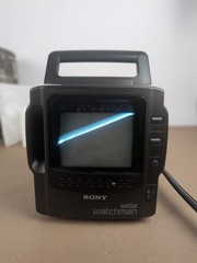 Vintage Sony Mega Watchman FD-525 4.5″ Black & White TV AM/FM Radio CIB TESTED