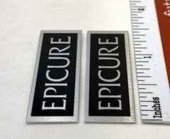 Epicure Speaker Badge Logo Emblem Custom Made Aluminum PAIR