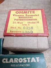 NOS Potentiometer Lot Philco Ohmite Clarostat Ceramic