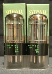 SYLVANIA 6SN7 GTB TUBE 1959 CHROME TOPPED HALO BLACK PLATES MATCHING SET