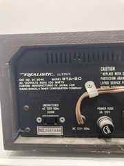 Vintage Realistic STA-80 STA 80 AM/FM Stereo Receiver Walnut LL27573 Japan