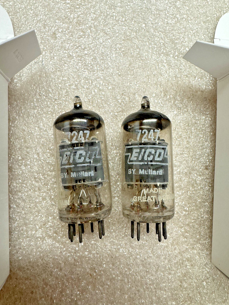 Mullard 7247 Matching Pair Blackburn UK Preamp Tubes