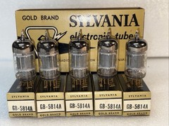 Sylvania Gold Brand GB-5814A 5814 Gold Pin Vacuum Tubes Lot Of 5 Amplitrex Strg