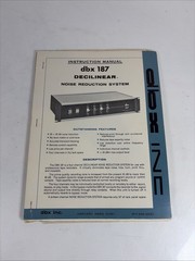 Original DBX 187 Decilinear Noise Reduction System Instruction Manual Vintage