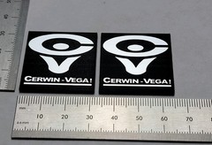 CV Cerwin Vega Premium Speaker Badge Logo Emblem 1.25″ Square Pair With Adhesive