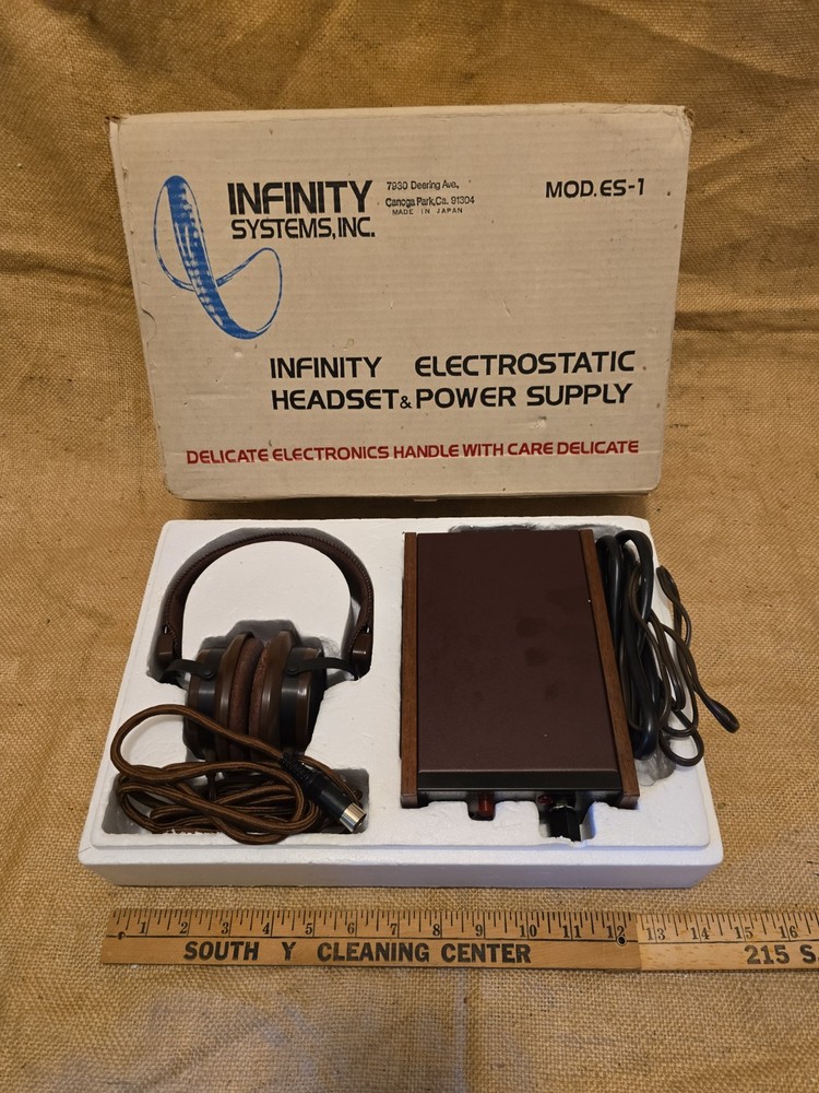Infinity Electrostatic Headphones 1077 & Power Supply ME-10D UNTESTED ES-1