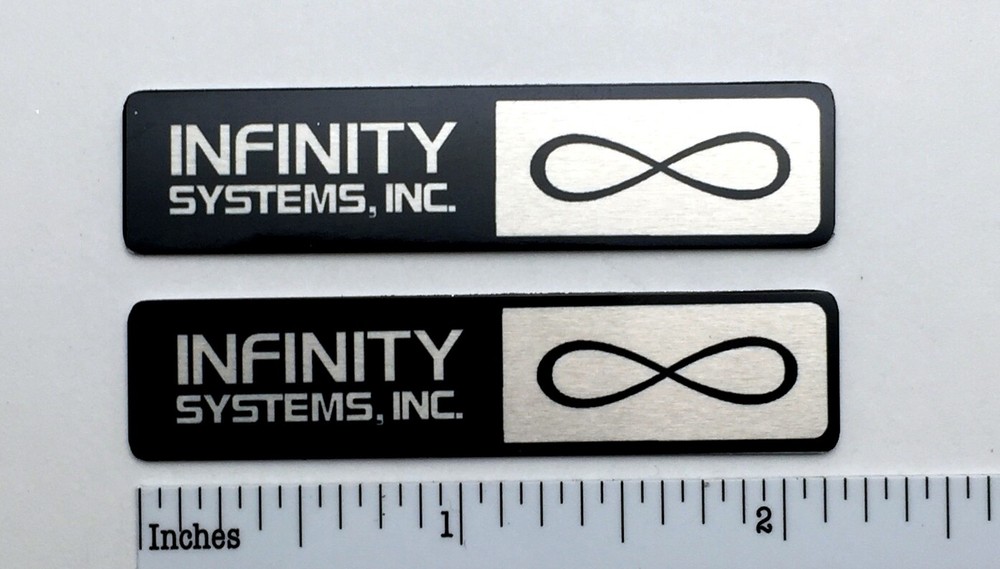 Infinity Systems Inc. Speaker Badge Logo Custom Made Aluminum Free Shipping