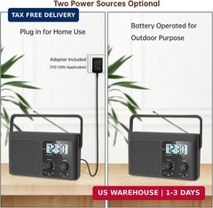 AM FM Radio Portable – Shortwave Radio Battery Powered or Plug in Wall