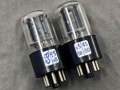 (2) RCA 6SN7GTB Vacuum Tubes Long Black Plates Bottom D Getters Tests NOS