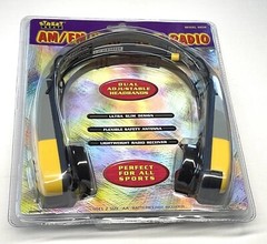 Street Beat AM FM Headphone Sports Radio Model 885M Adjustable Headband Vintage