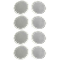 Pyle PDIC Series 8″ 250W Round Flush Mount Wall and Ceiling Speakers, (8 Pack)