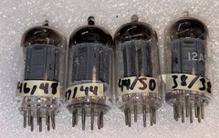 Tungsol 12AX7 Vacuum Tubes Slanted Square Getter Lot Of 4 TV7 Tested Strong