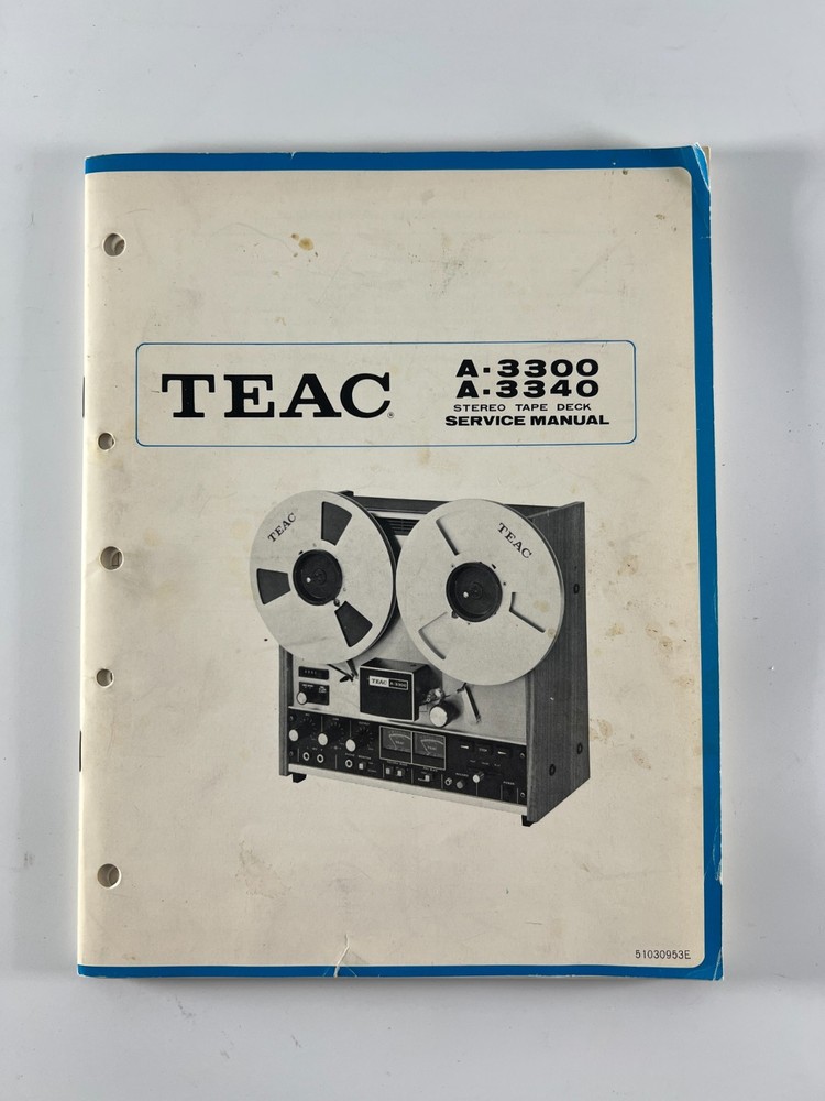 Original TEAC A-3300 A-3340 Stereo Tape Deck Reel to Reel Machine Service Manual