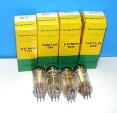 2D21 NOS Amperex radio audio amplifier vacuum tubes 4 valves Germany 5727 2D21W