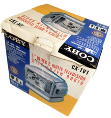 Coby CX-TV1 Black White 5-inch Portable VHF/UHF TV with AM/FM Radio New