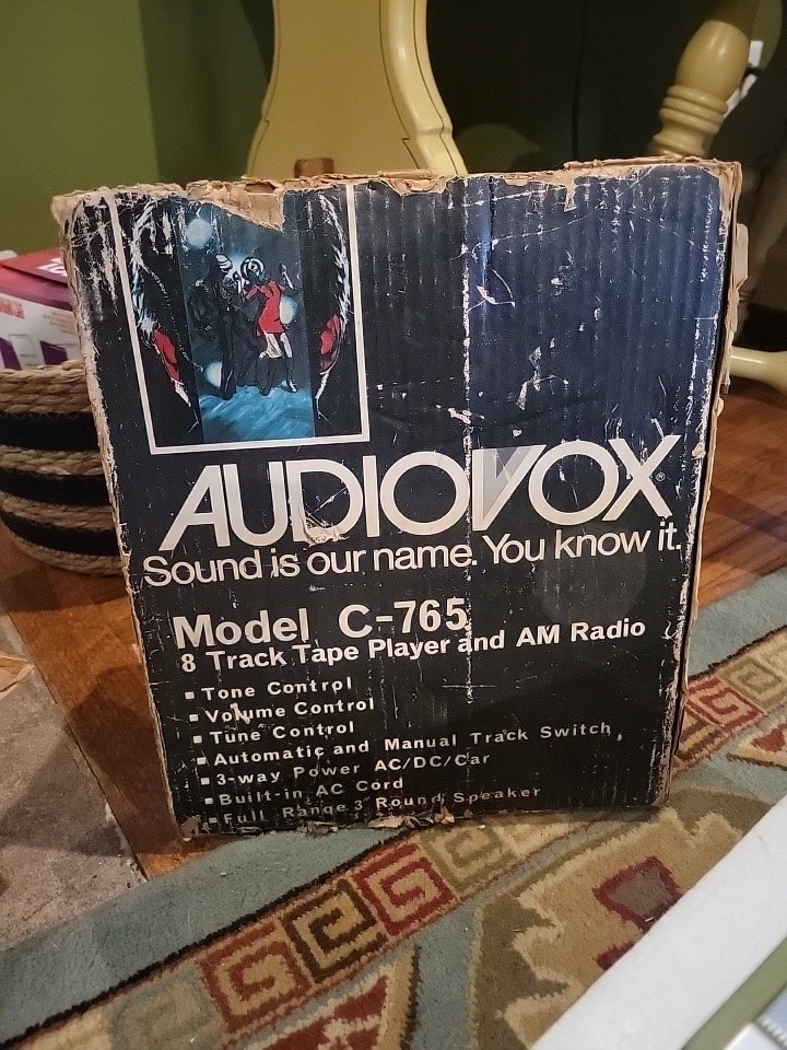 RARE Audiovox 8-Track Player AM/FM Stereo Receiver Vintage C-765 Original Box