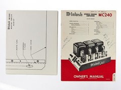 MCINTOSH MC240 MANUALS Warranty Card & Schematics MORE Original Vintage Hi-Fi