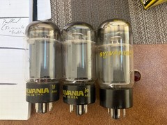 Three 6L6GC Sylvania Power Tubes Set Of 3 Amp Tubes Guitar Vintage Rare