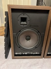 Pair Vintage 1970’s BIC Venturi Formula 1 Bookshelf Speakers In Original Boxes