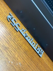 McINTOSH MC225 AMPLIFIER LOGO EMBLEM BADGE BLACK+BRUSHED – for DIY