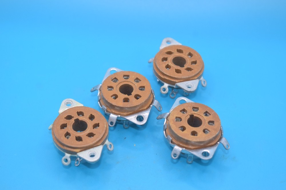 4x Antique Sockets – Octal 8-Pin Panel Mount – Tube Amp Socket