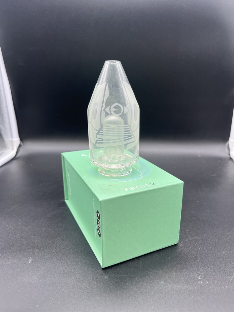 Focus V CARTA Clear Glass Top – Custom Trippy Sandblasted – USED