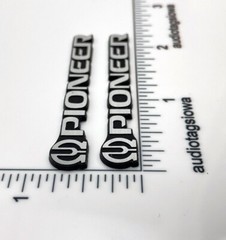 Pioneer Speaker Badge Logo Pair Silver Incised Plastic for CS Series and Others