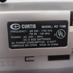 Curtis Radio & Cassette Tape Player Recorder Electric & Battery Operated