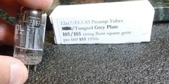 Tungsol Long Grey plate 12ax7 1950s Bent Square getter 105 each side