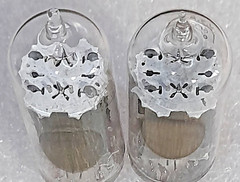 Matched Pair 6FQ7/6CG7 RCA NOS (faded labels) clear top Vacuum Tubes, TV-7D