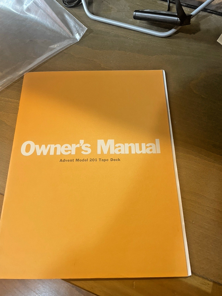 ADVENT MODEL 201 CASSETTE TAPE DECK / OWNER MANUAL / EXCELLENT CONDITION /