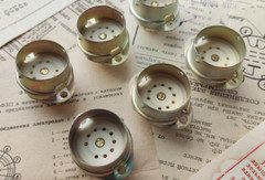 6 x Sockets PLK9 9 pin USSR ceramics silver plated NOS (USA Seller)