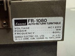 Sansui FR-1080 Belt Drive Turntable – Tested, Clean, Smooth Playback