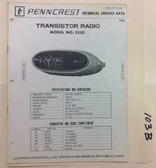 JC Penney 3550 Service Manual Original Repair Book Transistor Radio Penncrest