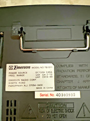 VTG. 80’s PORTABLE EMERSON 5″ BLACK & WHITE TELEVISION w/ POWER CABLE NO. TB0511