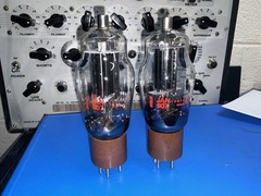Pair RCA JAN 807 CV124 Power tube – Tested NOS 126% & 120% – USA MIL