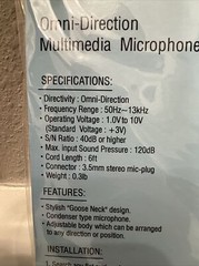 Vintage OMNI-Directional Multimedia Gooseneck Microphone 1996 NOS MLi FD-01