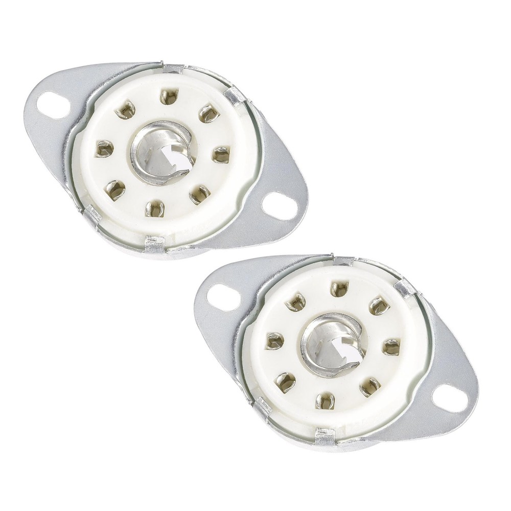 8pin Tube Socket Ceramics, Vacuum Tube Protect Tube Socket, for EBL21 Tube 2pcs