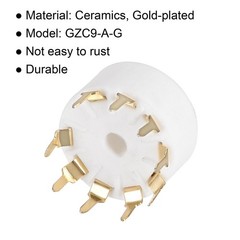 9pin Tube Socket Ceramics, PCB Tube Socket, Gold Plated for 12AX7 Tube 4pcs